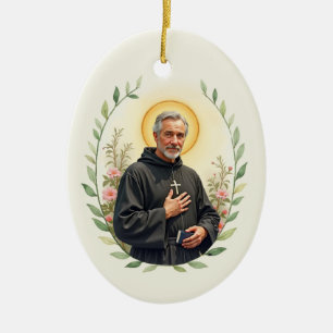 St Peregrine Waterverf Saint Portrait Keramisch Ornament