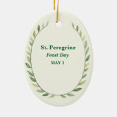 St Peregrine Waterverf Saint Portrait Keramisch Ornament (Achterkant)