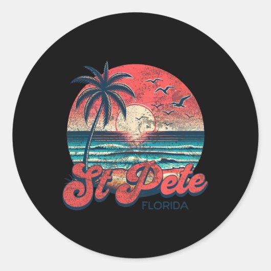 St Pete _1  Ronde Sticker (Voorkant)