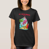 St Pete Beach Flamingo Surfboard T-shirt (Voorkant)