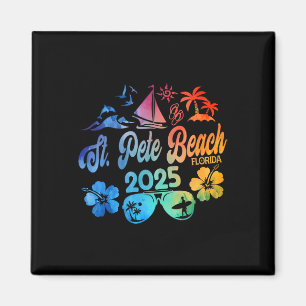 St. Pete Beach Florida 2025 Tie Dye Vacation Souve Magneet