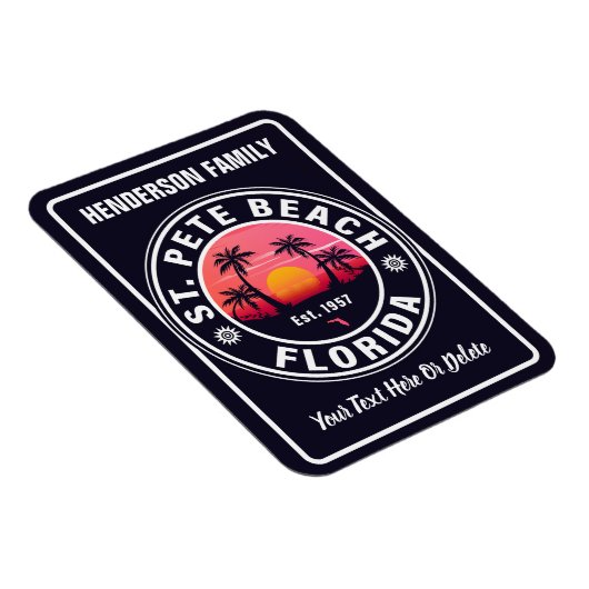 St Pete Beach Florida atletische stijl 60s Magneet (Rechterzijde)