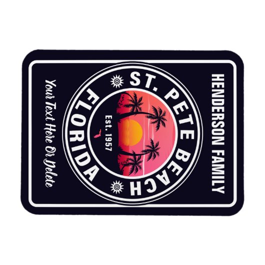 St Pete Beach Florida atletische stijl 60s Magneet (Horizontaal)