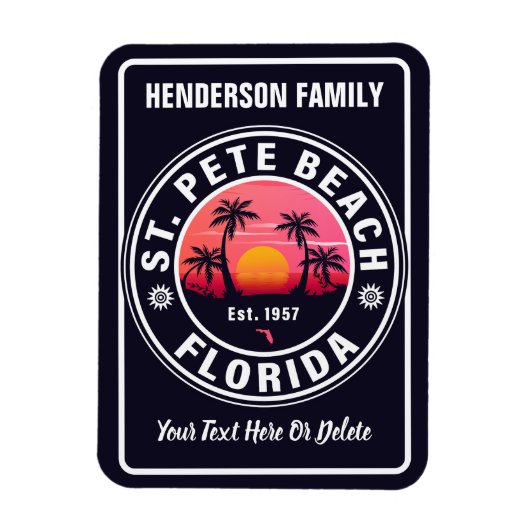 St Pete Beach Florida  atletische stijl 60s Magneet (Verticaal)