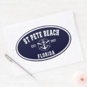 St Pete Beach Florida Fl Ovale Sticker (Envelop)