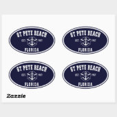 St Pete Beach Florida Fl Ovale Sticker (Vel)
