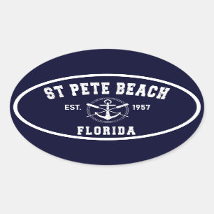 St Pete Beach Florida Fl  Ovale Sticker