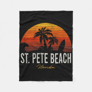 St. Pete Beach Florida Fl Palms Vacation Surf Suns Fleece Deken