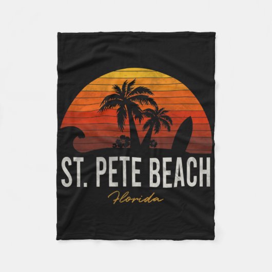 St. Pete Beach Florida Fl Palms Vacation Surf Suns Fleece Deken (Voorkant)