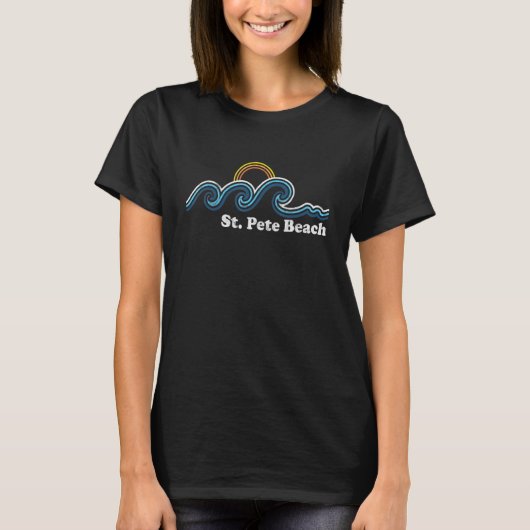 St Pete Beach Florida Fl Sufing Waves Sunset Beach T-shirt (Voorkant)