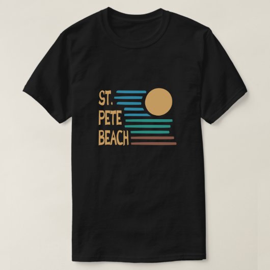 St. Pete Beach Florida geometrische zonsondergang T-shirt (Design voorkant)