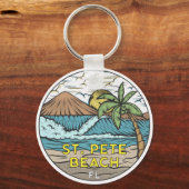 St Pete Beach Florida  Glass Sleutelhanger (Voorkant)