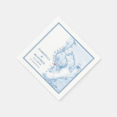 St. Pete Beach Florida Kaart Elegante bruiloft Servet (Hoek)