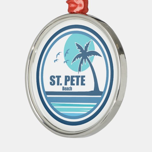 St. Pete Beach Florida Palmboom Vogels Metalen Ornament (Links)