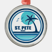 St. Pete Beach Florida Palmboom Vogels Metalen Ornament (Voorkant)
