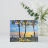 "ST. PETE BEACH FLORIDA PALMS BRIEFKAART" BRIEFKAART (Staand voorkant)