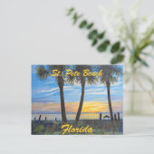 "ST. PETE BEACH FLORIDA PALMS BRIEFKAART" BRIEFKAART (Staand voorkant)