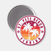 St. Pete Beach Florida Retro  Palm Tree 60's Magneet (Voorkant / Achterkant)