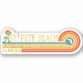 St. Pete Beach Florida Retro  Palm Tree 60's Sticker