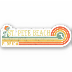 St. Pete Beach Florida Retro  Palm Tree 60's Sticker