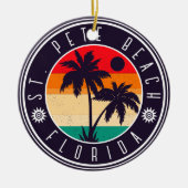 St. Pete Beach Florida Retro Palm Tree Travel jare Keramisch Ornament (Voorkant)