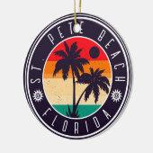 St. Pete Beach Florida Retro Palm Tree Travel jare Keramisch Ornament (Links)