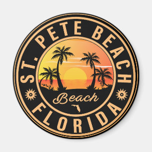 St. Pete Beach Florida Retro Sunset Palm Tree 60's Magneet