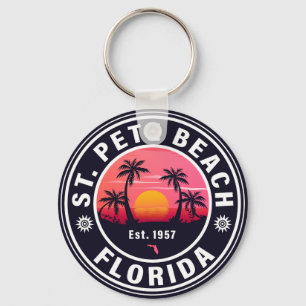 St. Pete Beach Florida Retro Sunset Souvenirs jare Sleutelhanger
