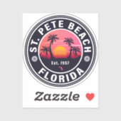 St. Pete Beach Florida Retro Sunset Souvenirs jare Sticker (Vel)