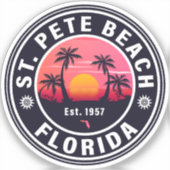 St. Pete Beach Florida Retro Sunset Souvenirs jare Sticker (Voorkant)
