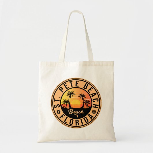 St. Pete Beach Florida Retro Sunset Souvenirs jare Tote Bag (Voorkant)