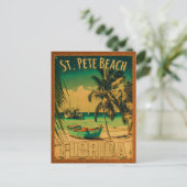 St. Pete Beach Florida Souvenir  Palm Trees Briefkaart (Staand voorkant)