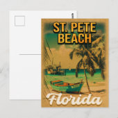 St. Pete Beach Florida Souvenir  Palm Trees Briefkaart (Voorkant / Achterkant)