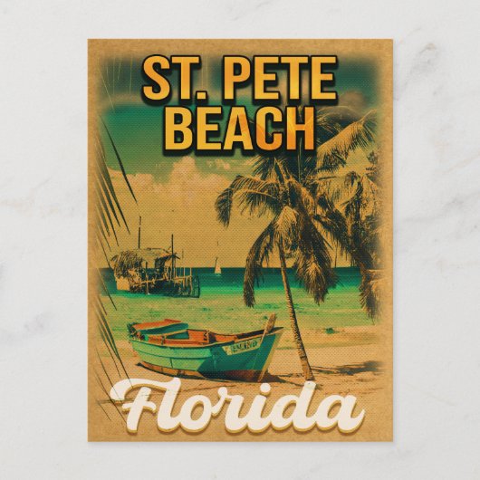 St. Pete Beach Florida Souvenir  Palm Trees Briefkaart (Voorkant)