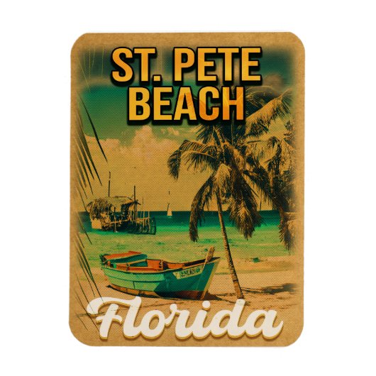 St. Pete Beach Florida Souvenir  Palm Trees Magneet (Verticaal)
