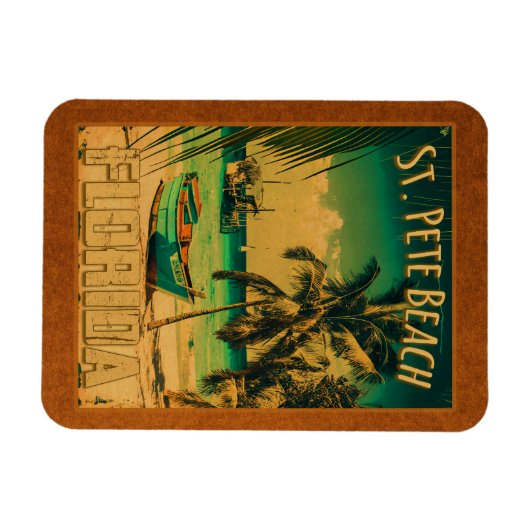 St. Pete Beach Florida Souvenir Palm Trees Magneet (Horizontaal)