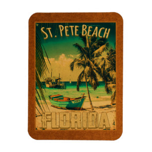 St. Pete Beach Florida Souvenir  Palm Trees Magneet