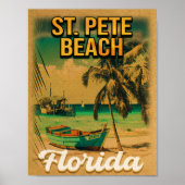 St. Pete Beach Florida Souvenir Palm Trees Poster (Voorkant)