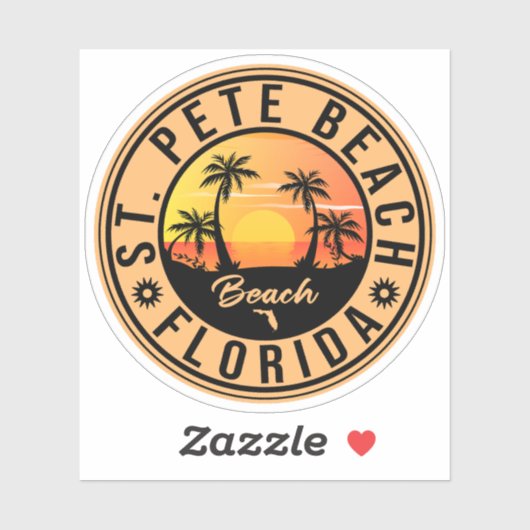 St. Pete Beach Florida Souvenir Palm Trees Sticker (Vel)