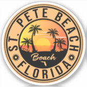 St. Pete Beach Florida Souvenir Palm Trees Sticker (Voorkant)