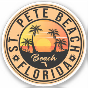 St. Pete Beach Florida Souvenir  Palm Trees Sticker