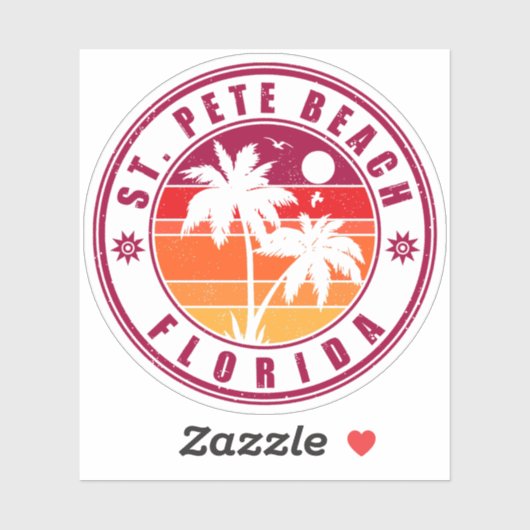 St. Pete Beach Florida Souvenir  Palm Trees Sticker (Vel)