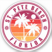 St. Pete Beach Florida Souvenir  Palm Trees Sticker (Voorkant)