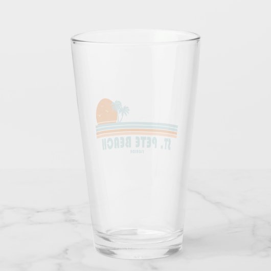 St. Pete Beach Florida Sun Palm Trees Glas (Achterkant)