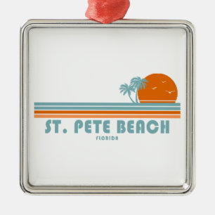 St. Pete Beach Florida Sun Palm Trees Metalen Ornament