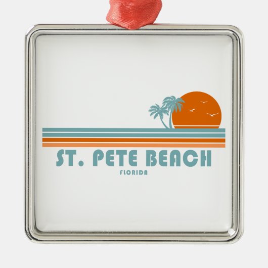 St. Pete Beach Florida Sun Palm Trees Metalen Ornament (Voorkant)