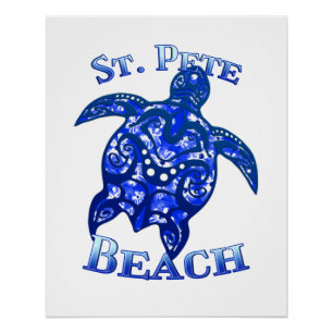 St Pete Beach Florida Vakantie Tribale Zeeschildpa Perfect Poster