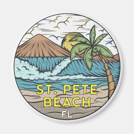 St Pete Beach Florida Vintage Magneet (Voorkant)