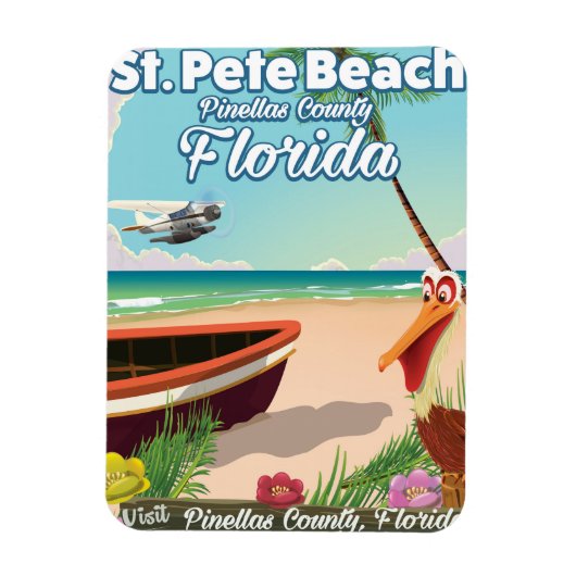 St. Pete Beach Florida vintage-poster Magneet (Verticaal)