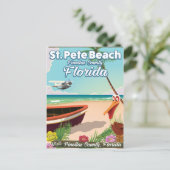 St. Pete Beach Florida vintage reisposter Briefkaart (Staand voorkant)